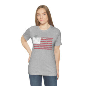 NORTH CAROLINA States n Stripes Red+White highlighted Unisex Tee