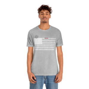 RHODE ISLAND States n Stripes White+Red highlighted Unisex Tee
