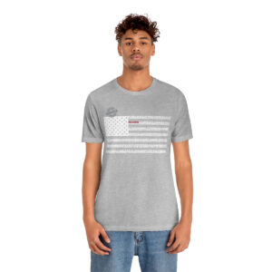IDAHO States n Stripes White+Red highlighted Unisex Tee