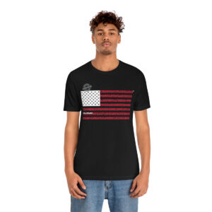 DELAWARE States n Stripes Red+White highlighted Unisex Tee