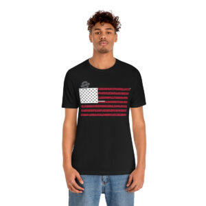 WISCONSIN States n Stripes Red+White highlighted Unisex Tee