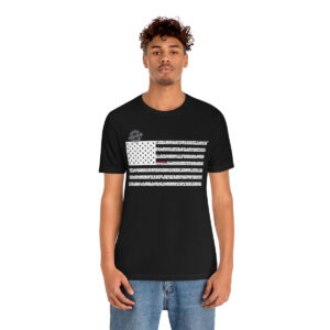 WISCONSIN States n Stripes White+Red highlighted Unisex Tee