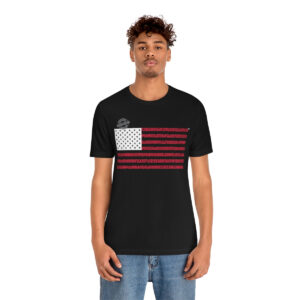 USA States n Stripes White+Red highlighted Unisex Tee
