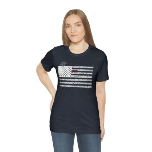 WYOMING States n Stripes White+Red highlighted Unisex Tee