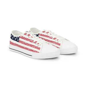 USA States n Stripes Men’s RW&B White Low Top Sneakers