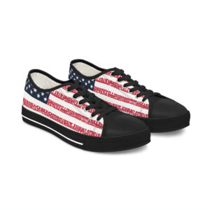 USA States n Stripes Women’s RW&B Black Low Top Sneakers