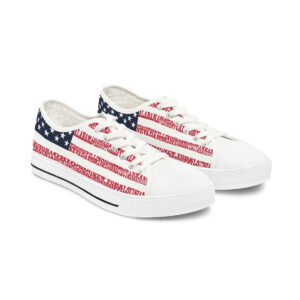 USA States n Stripes Women’s RW&B White Low Top Sneakers